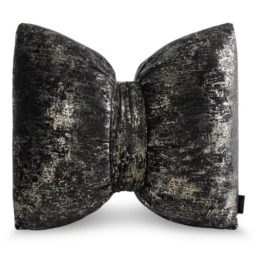 Vianočný vankúš 1 Eurofirany čierny 45x55 - zamatová mašľa