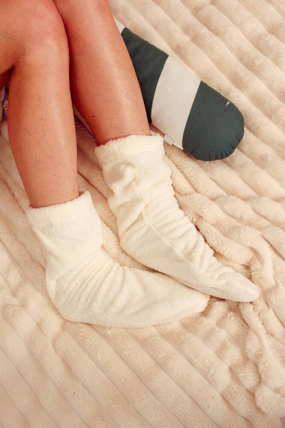 553/554 Wellsoft Hladké ponožky na spanie De Lafense - ecru