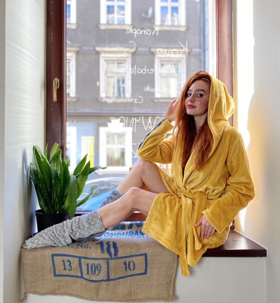 626 Abigail Dámsky krátky župan Forex - medový