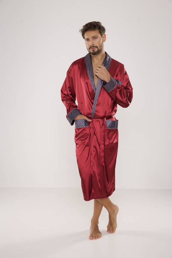 940 Forex pánsky saténový župan - bordový