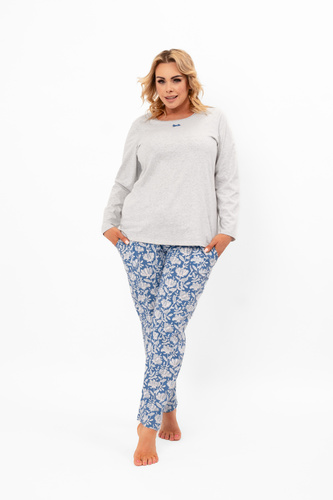 Dámske pyžamo Boma - dlhý rukáv, dlhé nohavice, bavlna Italian Fashion - melange/print