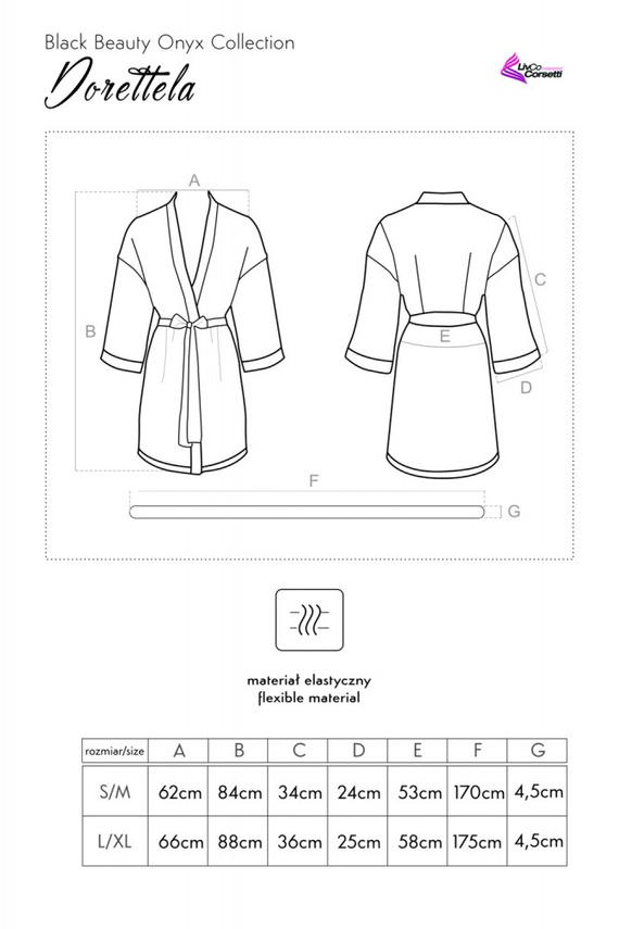 Dorettela LC 90394 Black Beauty Onyx Collection Dámsky župan LivCo Corsetti