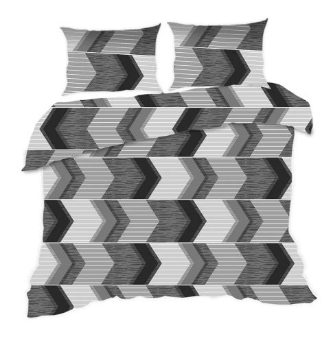 1838N Classic E24 Karo geometry sivá bavlnená posteľná bielizeň - 100% bavlna, odolná, farebná, 2-dielna súprava