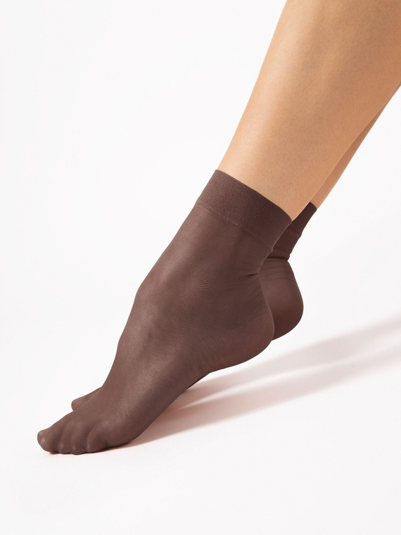 Dámske ponožky Fiore C 1100 Maja 15 den hladké lycra 2 páry mocca