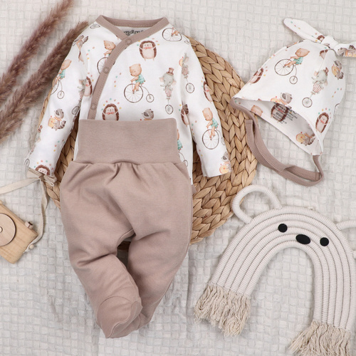 ABN-5581 Detské obálkové body Circus od Nini - 100% organická bavlna, zapínanie bez niklu, vyrobené v Poľsku