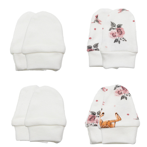 216083 Lala Bavlnené rukavice 4-pack Nicol - neškriabajúce detské labky