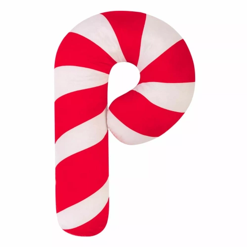 Vianočný vankúš Candy Cane 35x57 červený biely velúr NL24 Spod Igły i Nitki