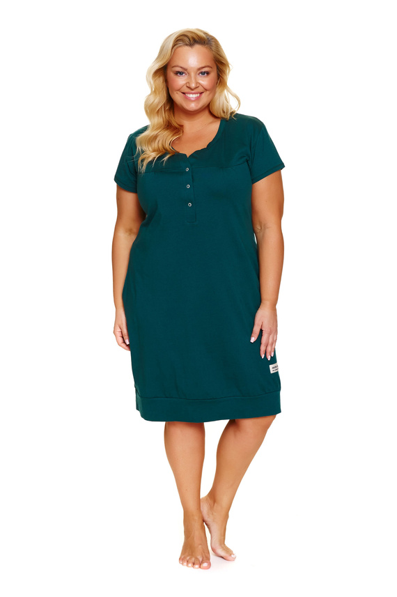 4348 Doctor Nap - Nočná košeľa pre tehotné a dojčiace ženy | 100% bavlna, poľská výroba - smaragdová