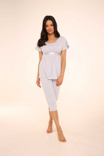 448 Julie Dámske 3/4 pyžamo - svetlý melír