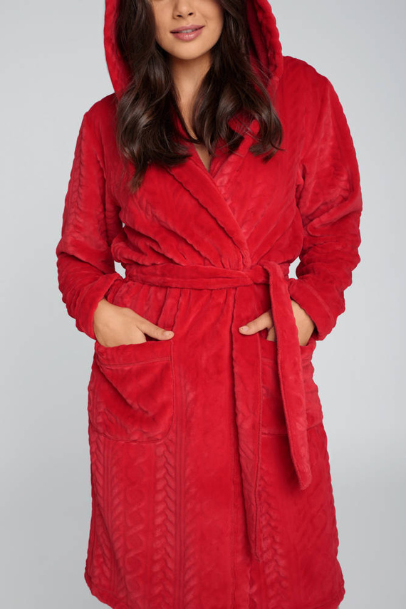 Dámsky flísový župan Zala Italian Fashion - červený