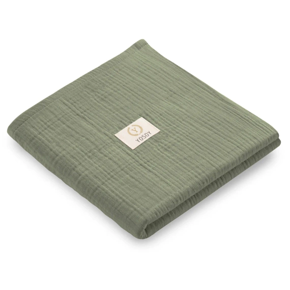 Yosoy zelená bavlnená mušelínová plienka - mäkká a bezpečná OEKO-TEX