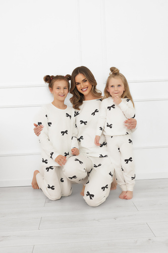Dievčenské pyžamo Fiocca- ecru, bavlna, dlhý rukáv a nohavice Talianska móda