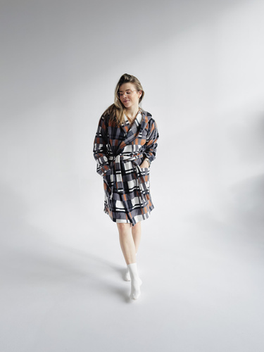 031 Deka na župan De Lafense - hrejivý dámsky župan z flísu Super Cozy, ťavia farba