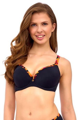 Sofia Big Black Lupoline plavková podprsenka s kosticami pre väčšie poprsie
