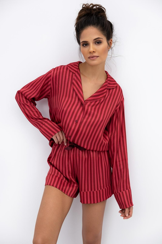 Vivienne Sensis dámske pyžamo - viskóza, zapínanie na zips, pruhované