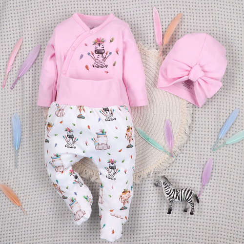 ABN-5547 Detská čiapka Nini Happy Animals z organickej bavlny - bezpečná, ekologická, pohodlná