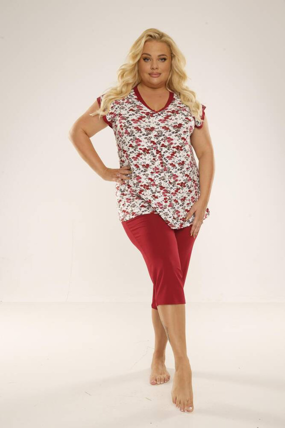489/491 Mia Dámske pyžamo nadmernej veľkosti Forex - červené