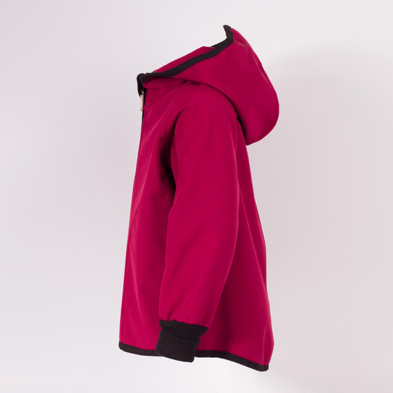 229002 Nicol Softshellová bunda pre dievčatá s kapucňou, fleece, reflexná - bordová