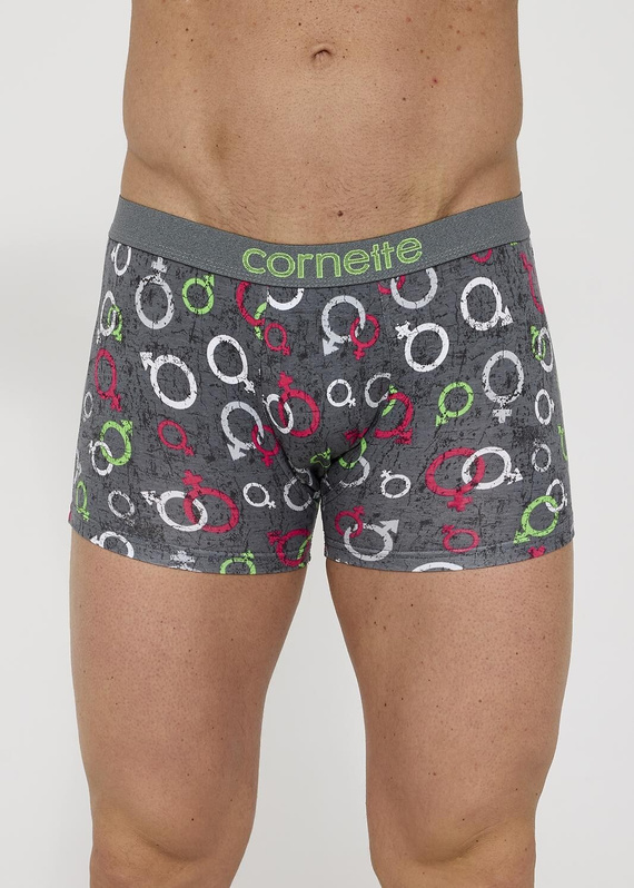 508/165 High Emotion Cornette Boxer Shorts - pánske bavlnené boxerky s farebným vzorom a plochou gumou