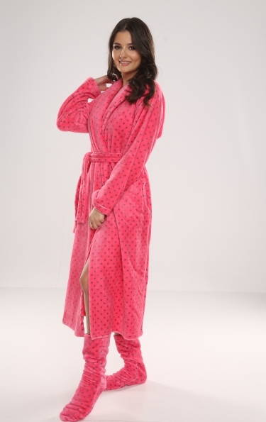 548 Melanie Dámsky dlhý župan Forex - malinový