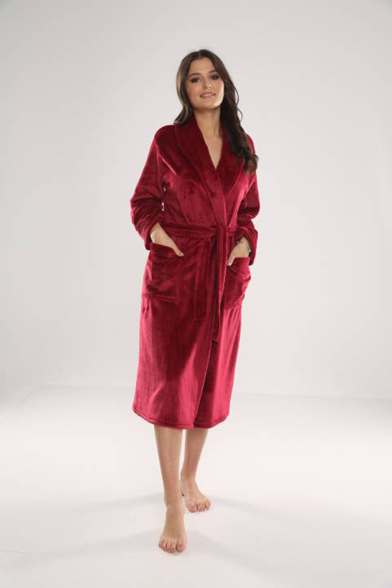 628 Abigail Dlhý dámsky župan Forex - bordový