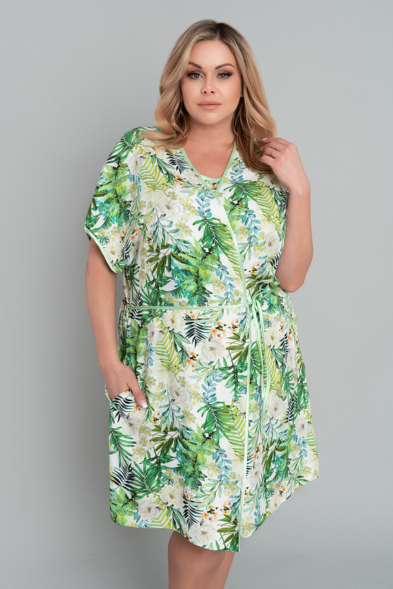 Florina Dámsky župan Italian Fashion - potlač listov