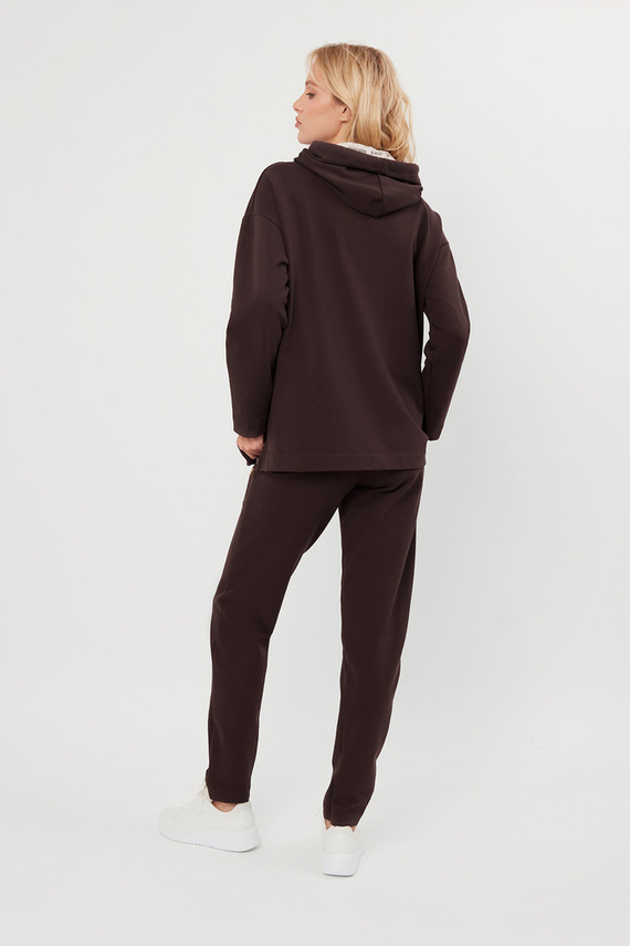 Lagos Dámska mikina s kapucňou Italian Fashion - hnedá