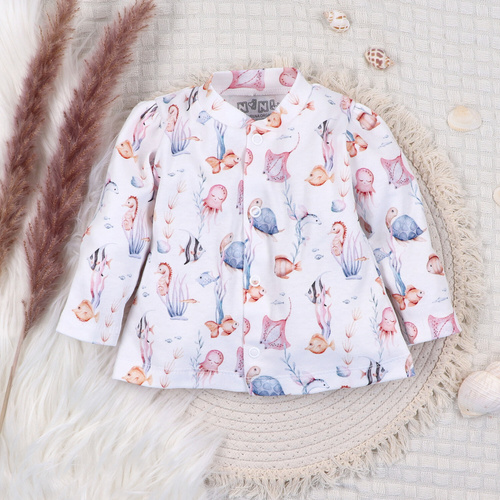 ABN-5482 Detský kaftan Underwater World od Nini - organická bavlna, pohodlné zapínanie na cvočky