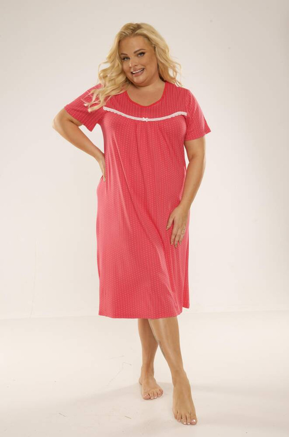 447 Juliette Plus Size Forex nočná košeľa - malinové bodky