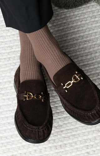 Art. 062 Dámske ponožky Steven 013 tmavo béžové - rebrované, nestlačené, bavlnené