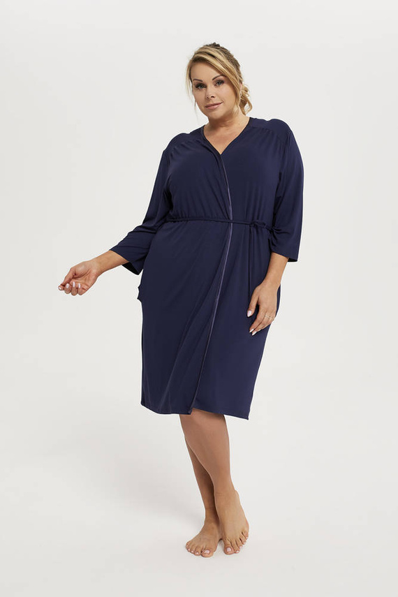 Song Dámsky župan s 3/4 rukávmi Italian Fashion - tmavomodrý