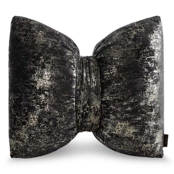 Vianočný vankúš 1 Eurofirany čierny 45x55 - zamatová mašľa