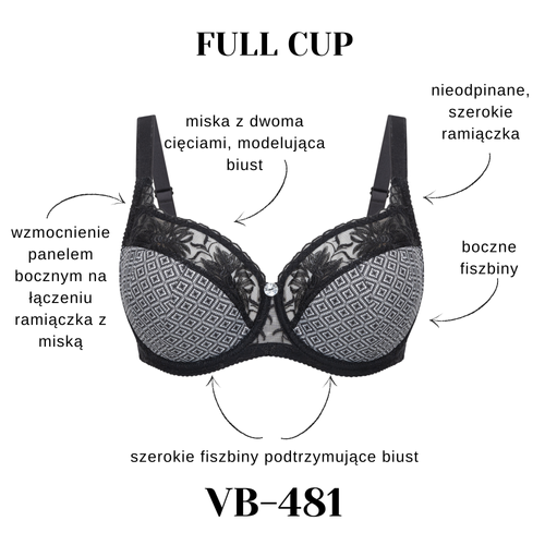 Podprsenka Semi Soft VB-355 Vena K15 Veľký dekolt Výšivka Ricamificio, nude