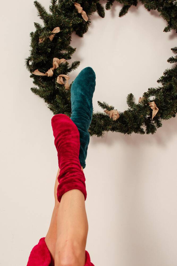 553/554 Wellsoft Hladké ponožky na spanie De Lafense - zelené