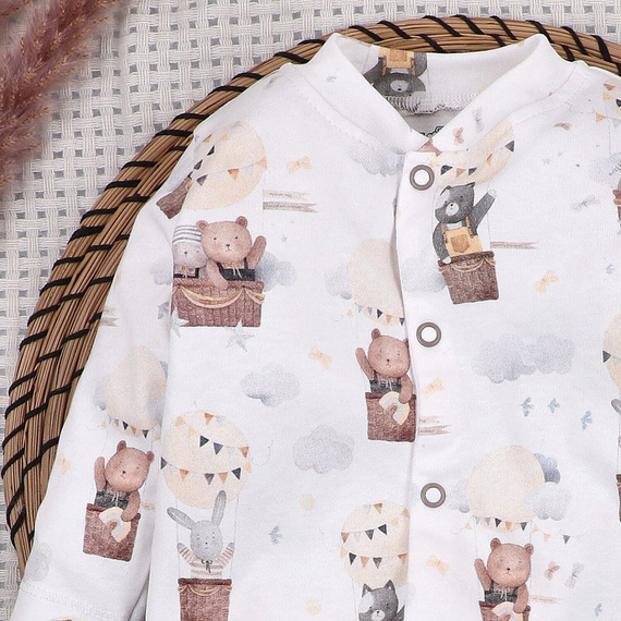 Dojčenský overal Nini Balloon Friends 100% bio bavlna pre novorodenca