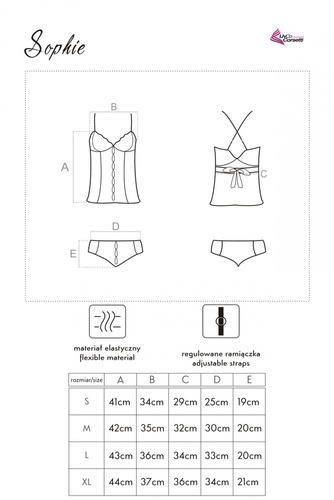 Sophie LC 13053 Set, košieľka a tangá LivCo Corsetti Fashion