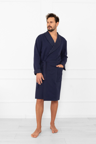 Pánsky župan Gerard - 100 % bavlna, klasický strih s elegantnou úpravou Talianska móda