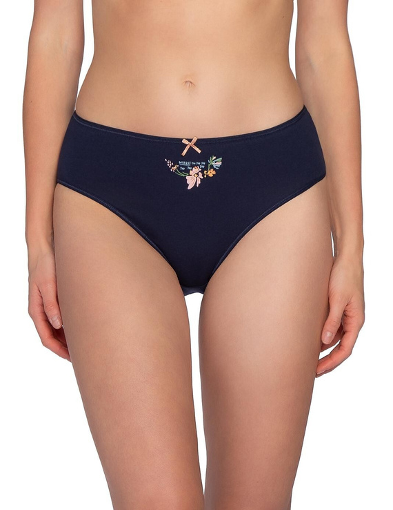 Figi L-120 BI-105 Lama Bavlnené dámske bikini nohavičky 3-balenie kvetinové