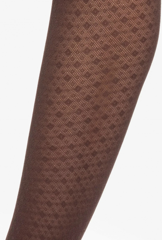 Gatta Wedel wz.03 Pančuchové nohavice 40 den - geometrický vzor, tmavo čokoládové