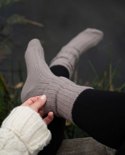 Dámske ponožky Gabriella SW/069 graphite - merino vlna, rebrované, s netlakovým pásom