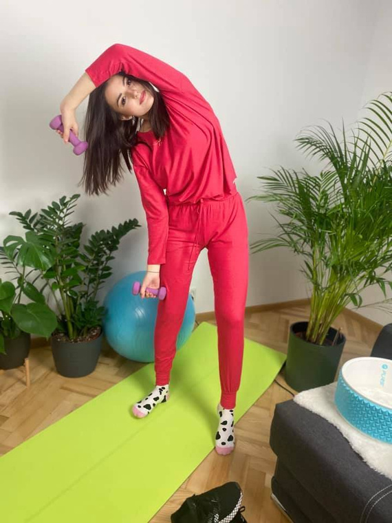 555 Paula Dámske pyžamo De Lafense - malinové