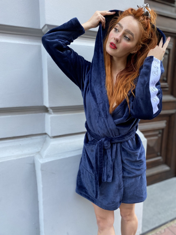 626 Abigail Dámsky krátky župan Forex - tmavomodrý