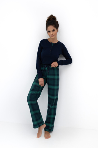 Dámske pyžamo Cassandra Sensis - bavlnené, dlhé, kockované