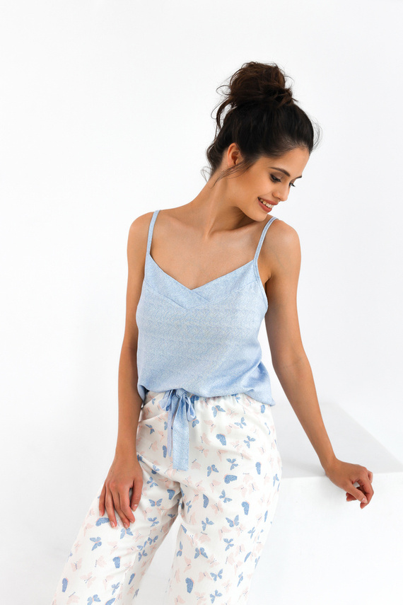 Dámske pyžamo Edita Sensis - modrá melanž