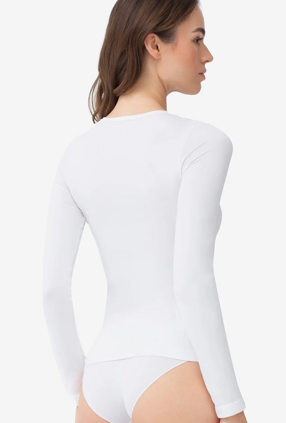 Gatta T-Shirt L 2635 biele dámske bezšvové tričko s dlhým rukávom z mikrovlákna