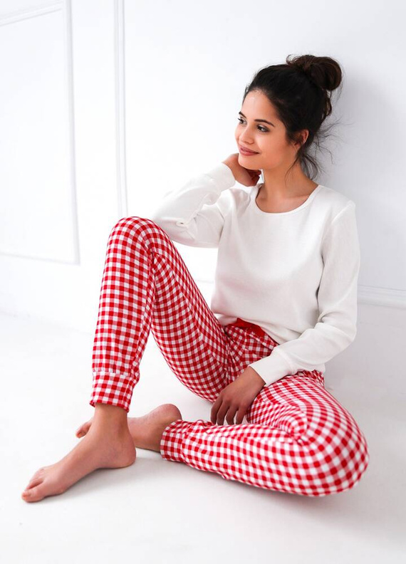 Sensis Perfect Dámske pyžamo - krémové a červené