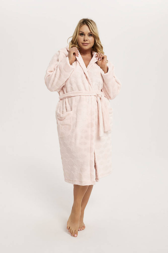 Dámsky župan Drina s kapucňou Italian Fashion - ružový