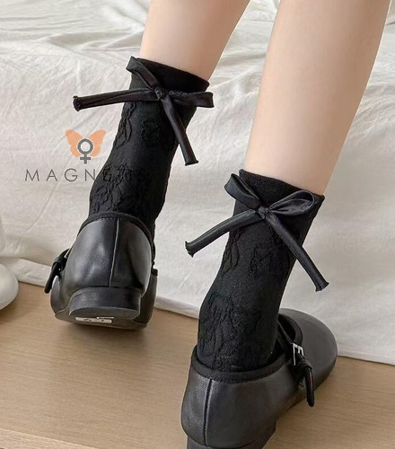 Dámske ponožky Magnetis CO5020 čierne - bavlnené, žakárové s motívom medvedíka