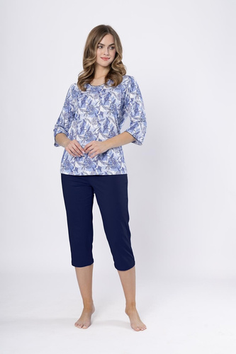 Dámske pyžamo Ewlin 1661 Leveza, džínsovina, 3/4 rukáv