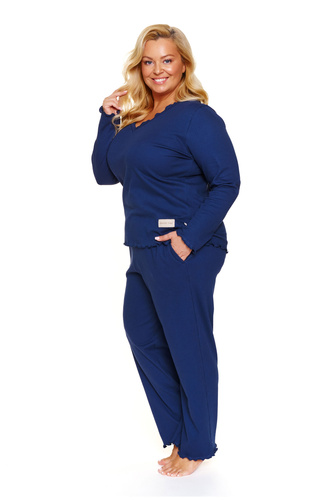 Doctor Nap 7326 - Dámske bavlnené pyžamo plus size s volánmi | 100% bavlna, poľská výroba - cosmos
